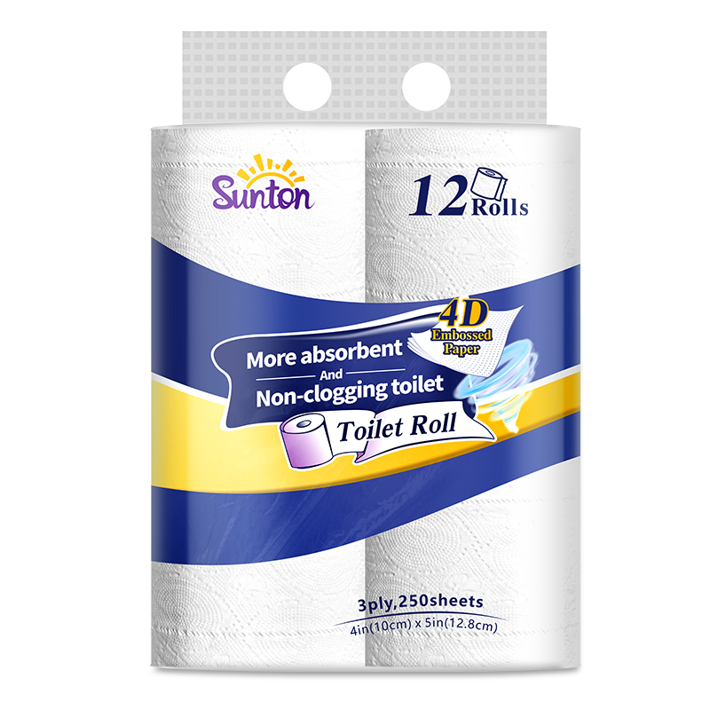 Virgin Pulp Bathroh Tissue Roll 3 capas de papel higiénico al por mayor