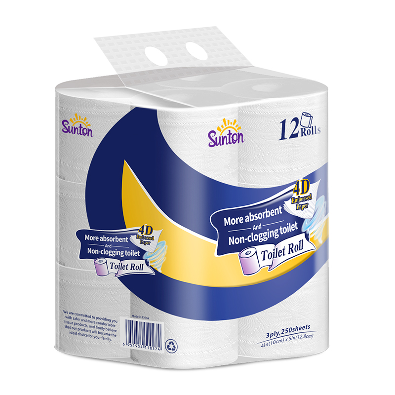 Virgin Pulp Bathroh Tissue Roll 3 capas de papel higiénico al por mayor
