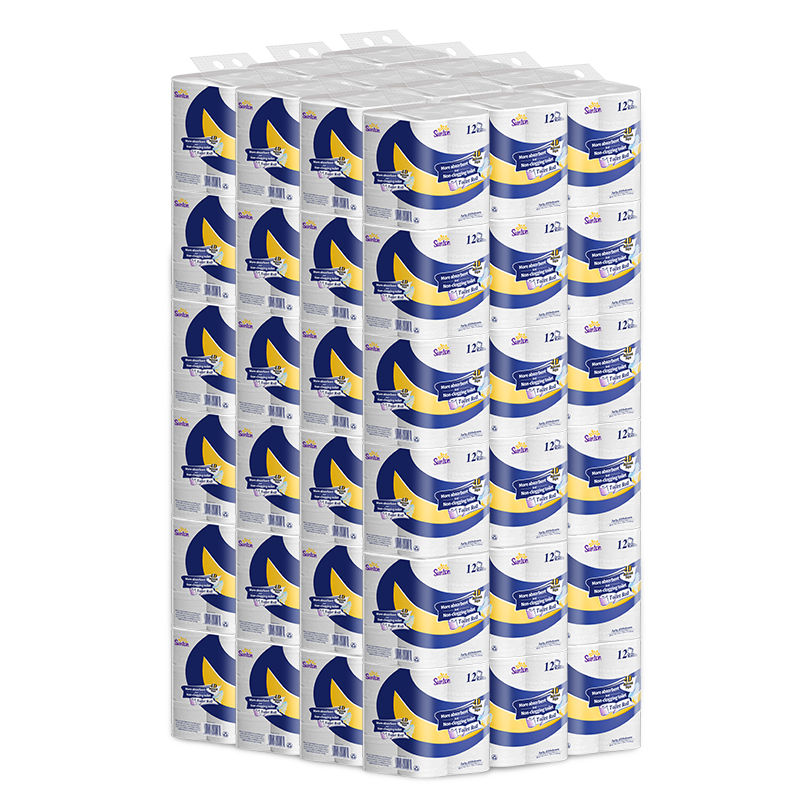 Virgin Pulp Bathroh Tissue Roll 3 capas de papel higiénico al por mayor
