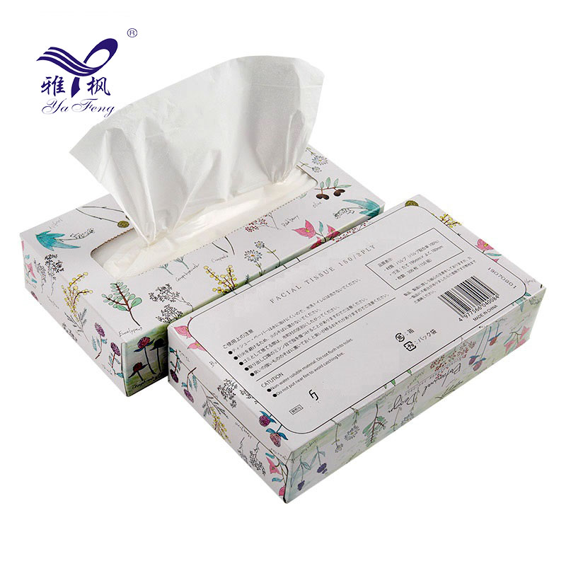 Tejido facial de alta calidad al por mayor de la caja de papel de pulpa de madera virgen de 2 capas