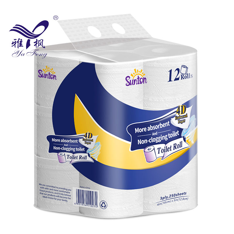 Rollo de papel higiénico de alta calidad de pulpa virgen, rollo de papel higiénico de 4 capas, rollos de papel higiénico