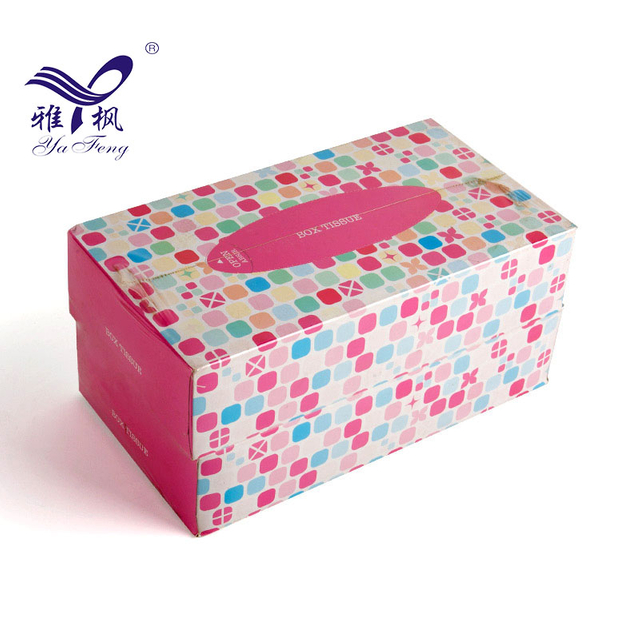 Pulpa de madera virgen suave, caja de papel seda facial de 2 capas, toalla facial, caja impresa floral facial, tejido facial