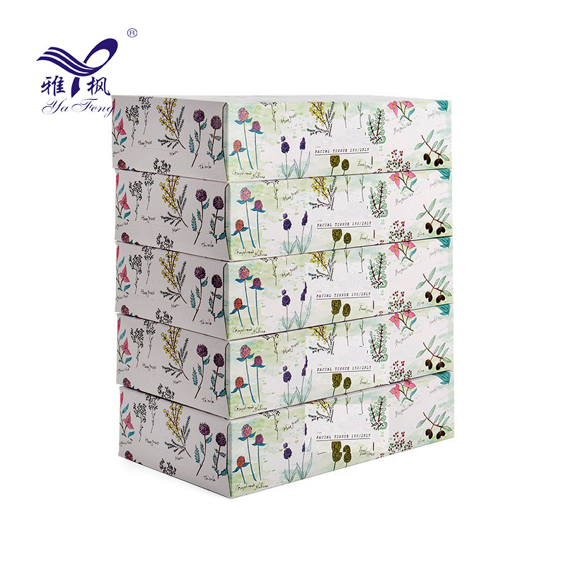 Tejido facial de alta calidad al por mayor de la caja de papel de pulpa de madera virgen de 2 capas