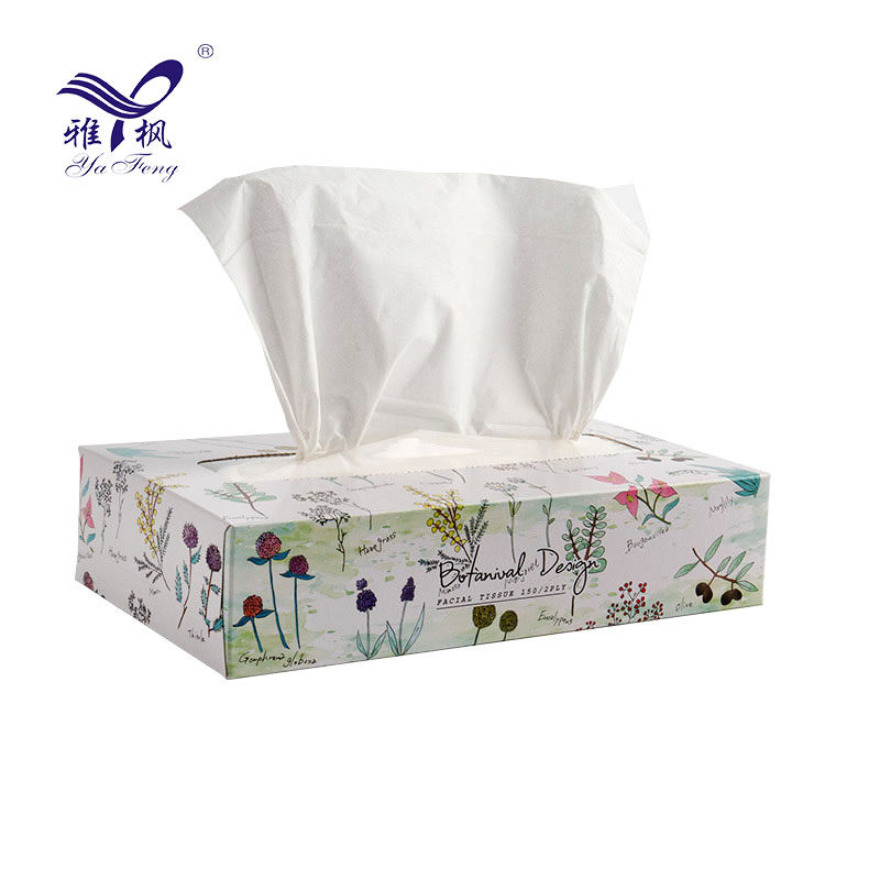 Tejido facial de alta calidad al por mayor de la caja de papel de pulpa de madera virgen de 2 capas